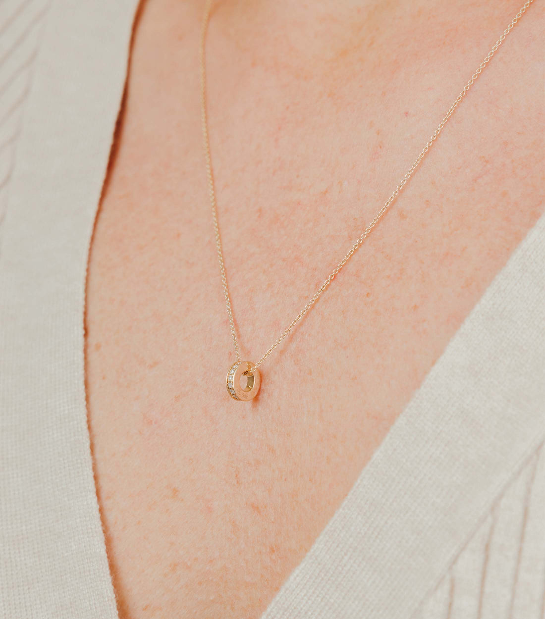 9K Solid Gold Lab Grown Diamond Ring Charm